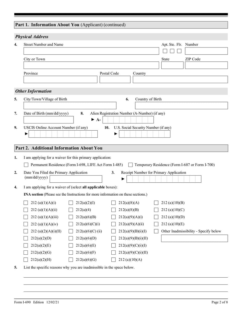 Large thumbnail of I-690 Application for Waiver of Grounds of Inadmissibility - Dec 2021