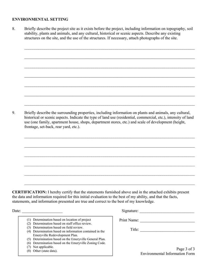 Large thumbnail of Emeryville Environmental Information Form