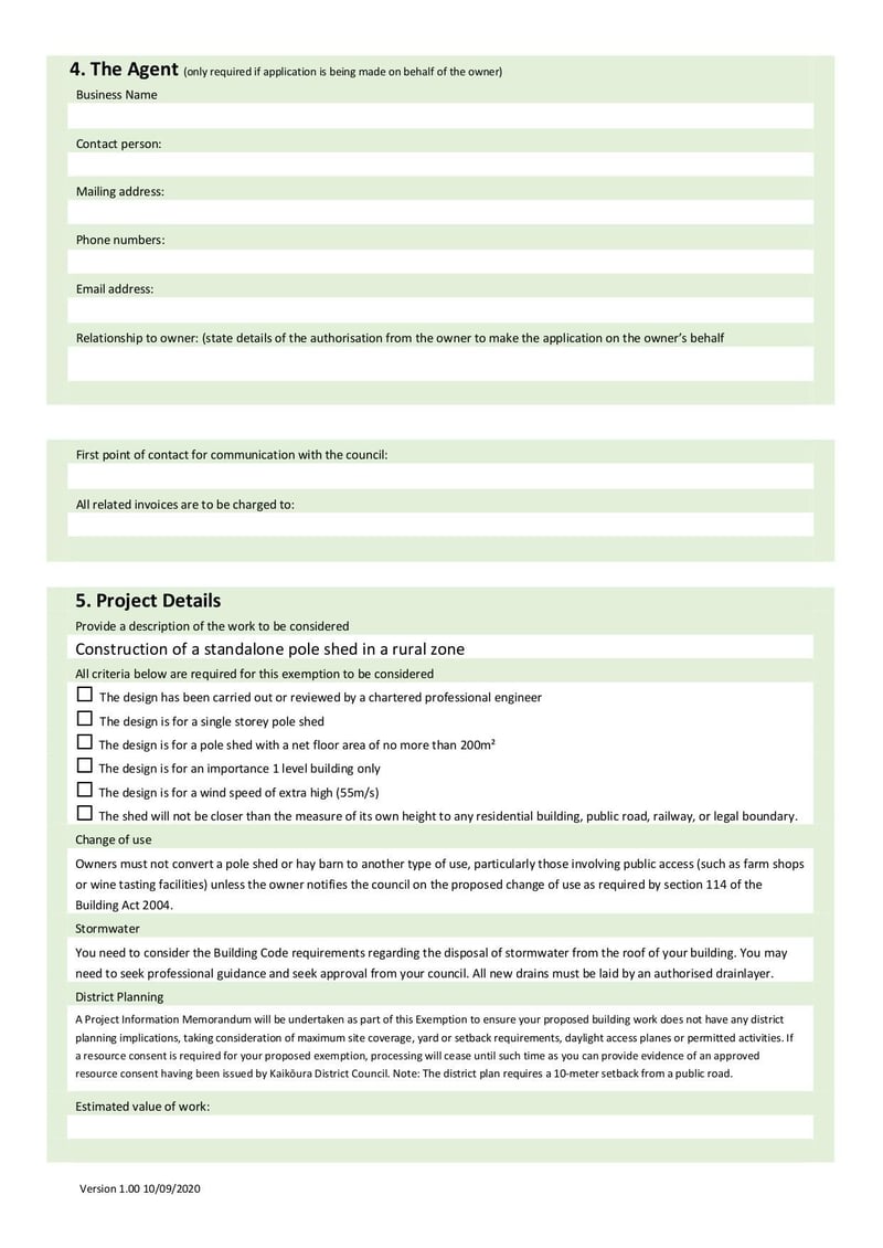 Large thumbnail of Application for Discretionary Exemption from Building Consent - May 2022