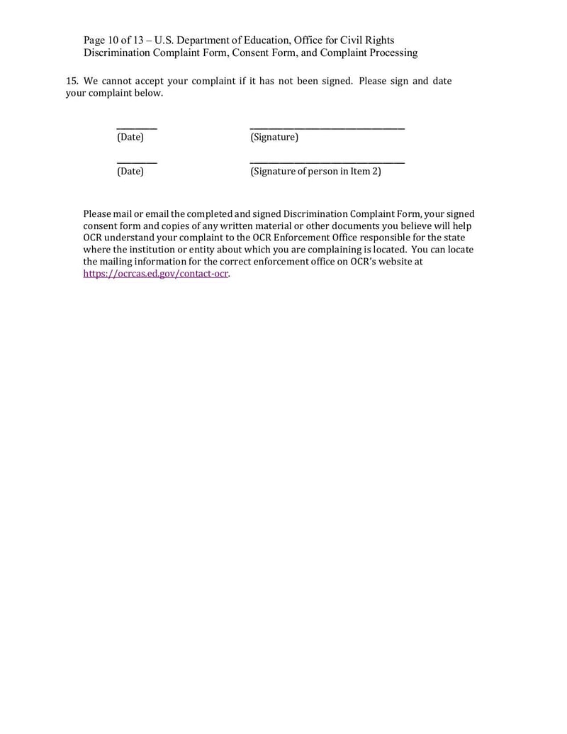 Large thumbnail of OCR Discrimination Complaint Form - Jul 2022