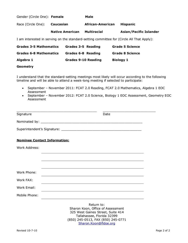 Large thumbnail of Standard Setting Nomination Form - Mar 2011