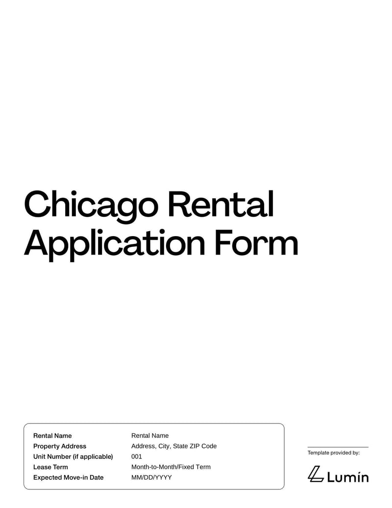 Rental Application Form Chicago | Fill and sign online with Lumin for Free Printable Chicago Lease Agreement