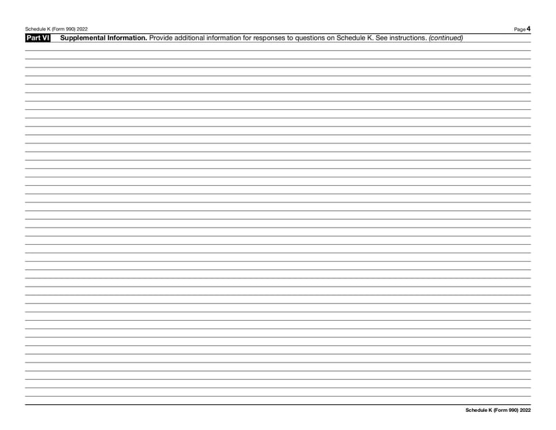 Large thumbnail of Form 990 Schedule K - Jan 2022