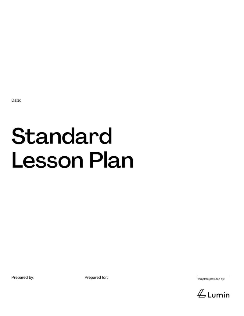Lesson Plan Template providing a structured outline for educators to plan instructional activities