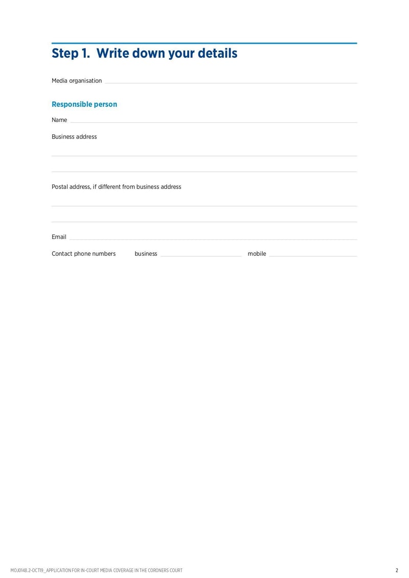 Large thumbnail of Application for In-Court Media Coverage in Coroners Court - Oct 2019