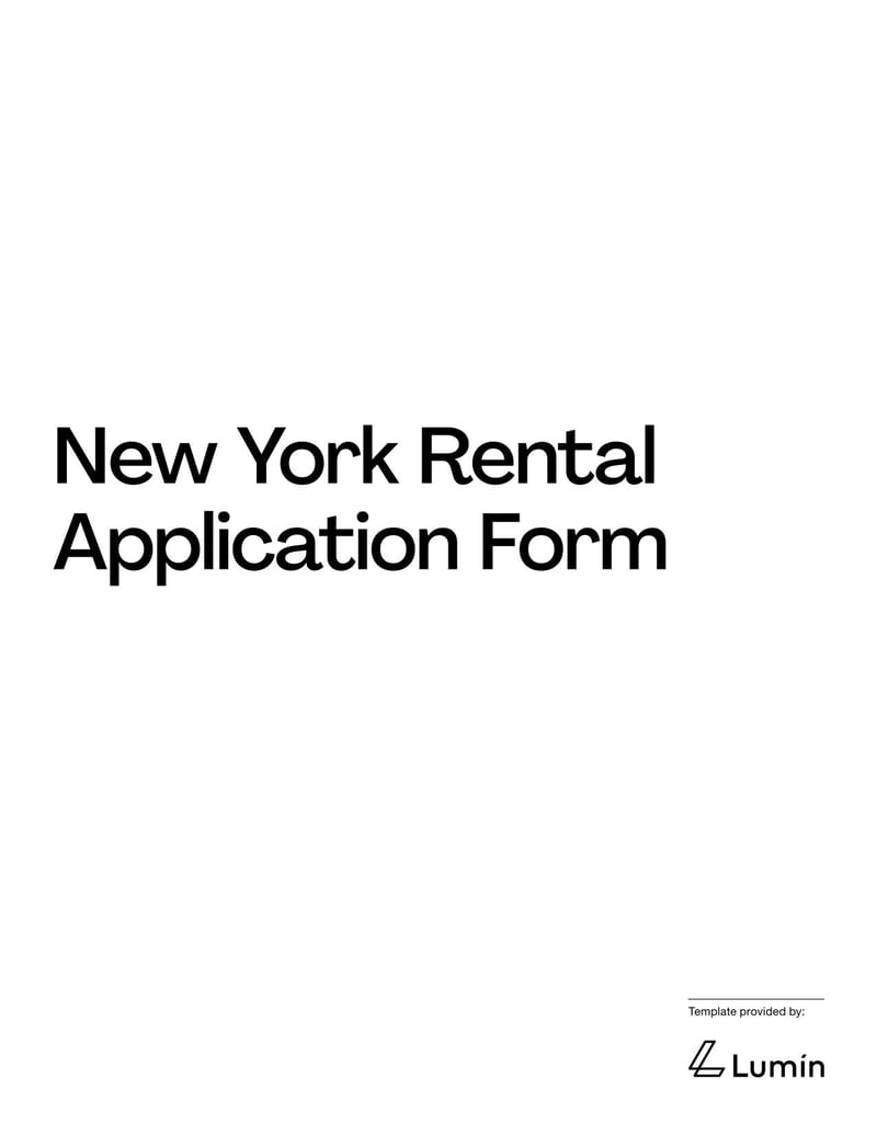 New York Rental Application Form for submitting application to rent in New York
