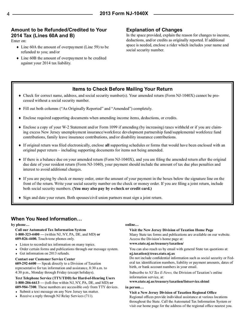 Large thumbnail of NJ-1040-X Form - Oct 2014