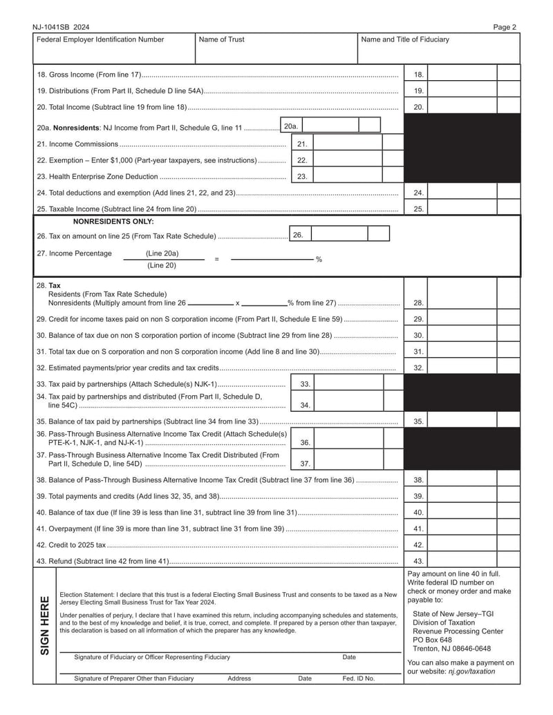 Large thumbnail of Form NJ-1041SB - 2024