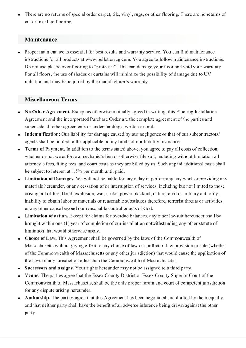 Large thumbnail of Flooring Installation Contract Template