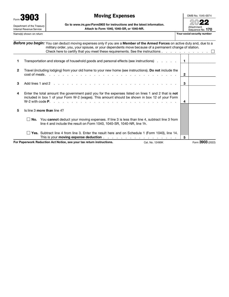 Large thumbnail of Form 3903 - Jan 2022