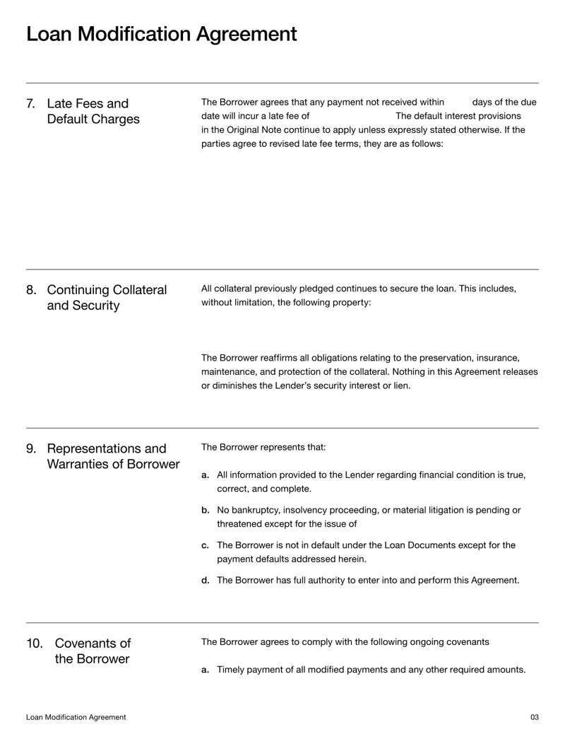Loan Modification Agreement adjusting repayment terms between borrower and lender under US law