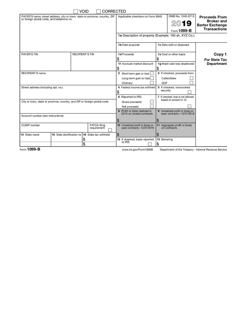 Large thumbnail of Form 1099 B - Jan 2019