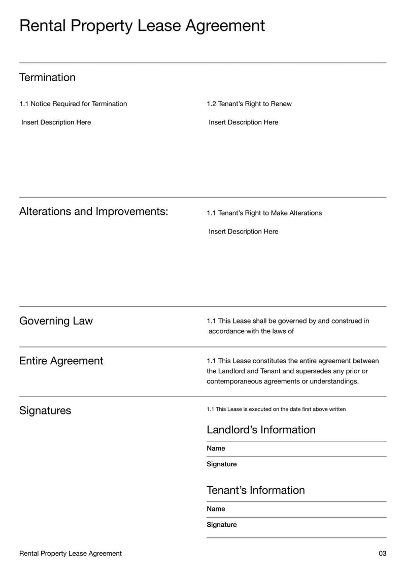 Large thumbnail of Rental Property Lease Agreement