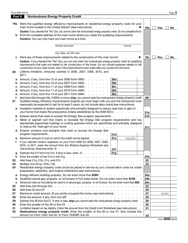 Large thumbnail of Form 5695 - Jan 2013