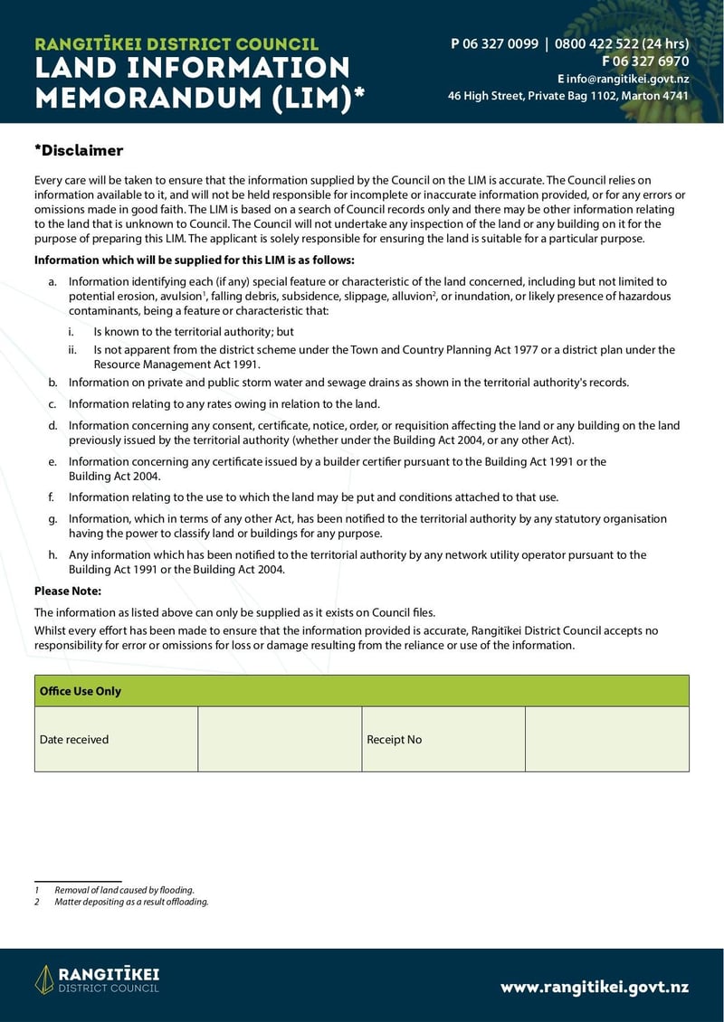Large thumbnail of Land Information Memorandum (LIM) - Jun 2021