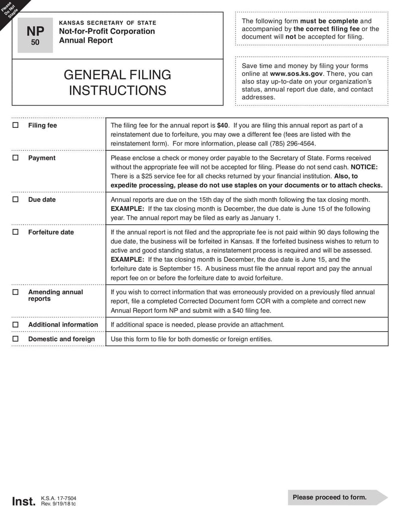 Large thumbnail of Annual Report Not-for-Profit Corporation (Form K.S.A. 17-7504) - Oct 2018
