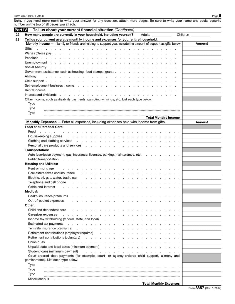 Large thumbnail of Form 8857 - Jan 2014