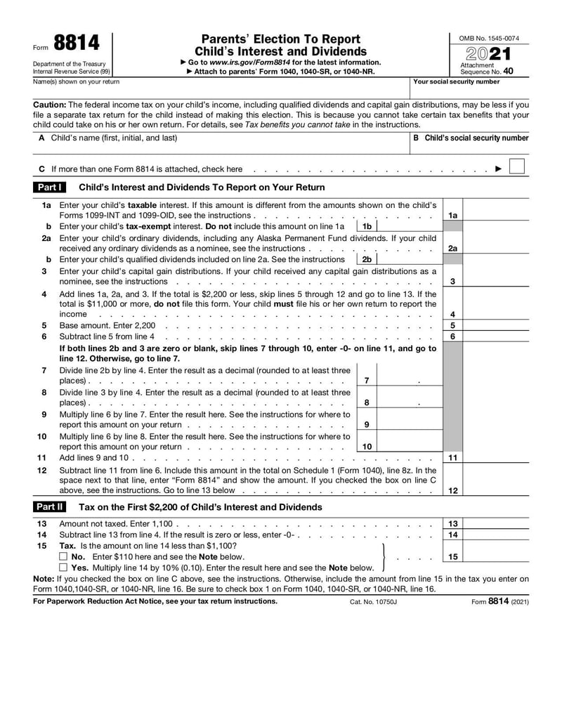 Large thumbnail of Form 8814 - Nov 2021