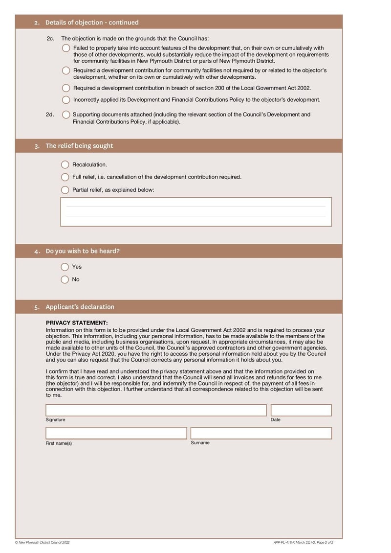 Large thumbnail of Development Contribution Objection - Mar 2022