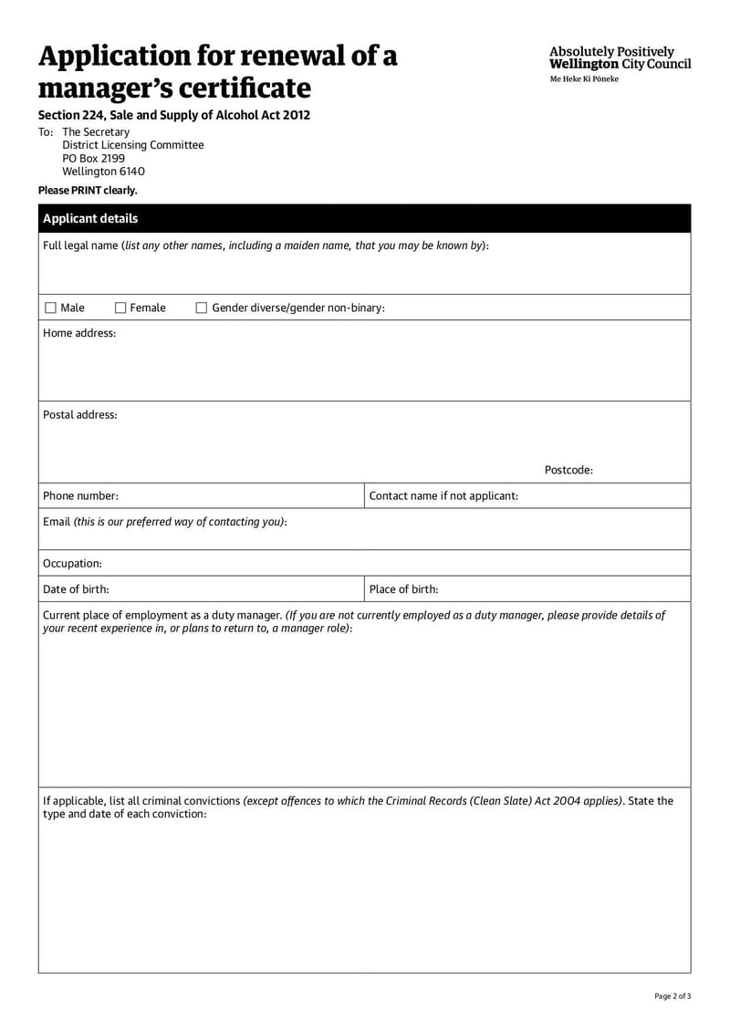Large thumbnail of Application to Renew A Manager's Certificate - Jan 2022