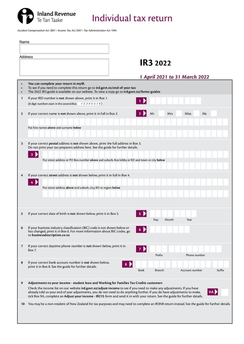 Large thumbnail of Form IR3 - Mar 2022