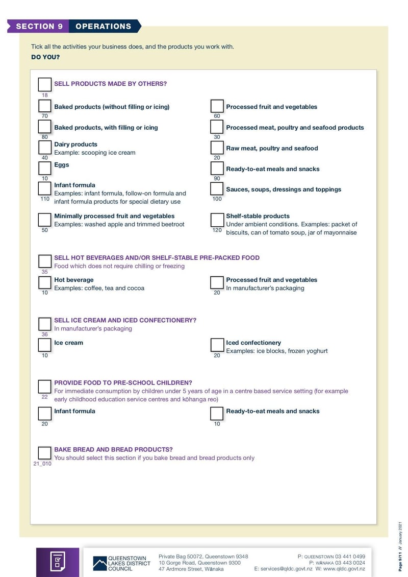 Large thumbnail of QLDC Food Control Plan Application Form - Jan 2021