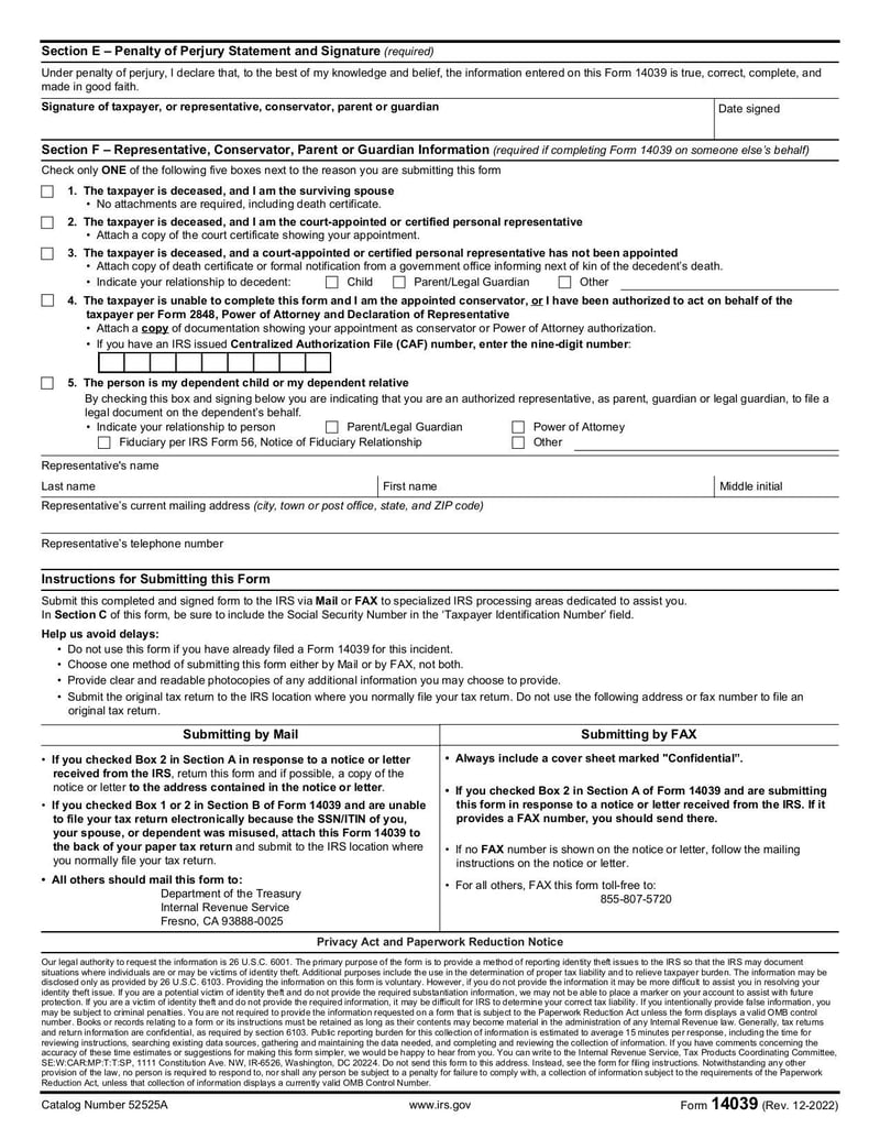 Large thumbnail of Form 14039 - Dec 2022