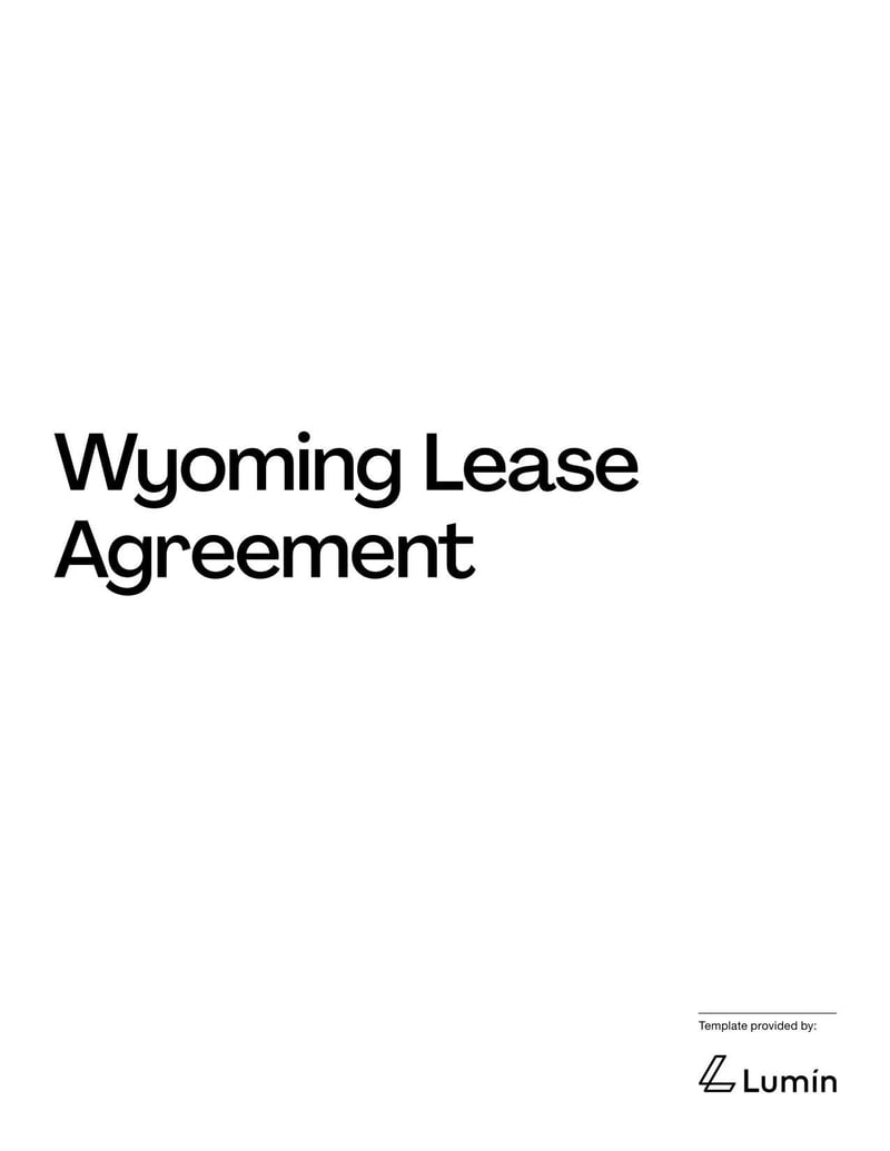Large thumbnail of Wyoming Lease Agreement Template