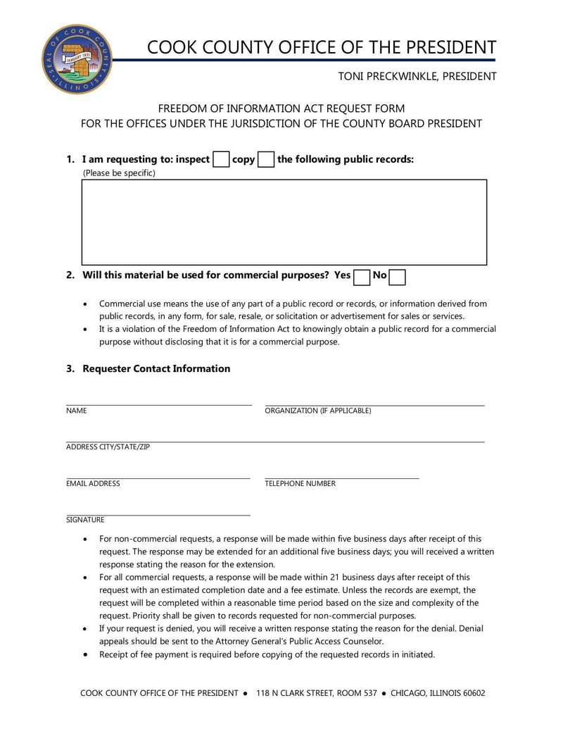 Large thumbnail of FOIA Request Form - Mar 2020