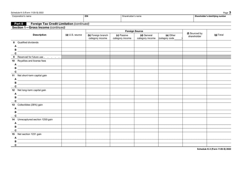 Large thumbnail of Schedule K-3 (Form 1120-S) - Jan 2022