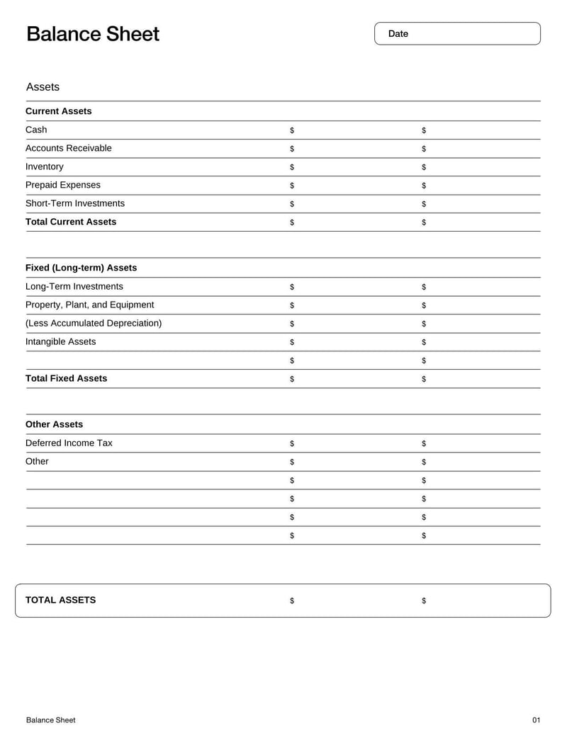 Large thumbnail of Balance Sheet Template