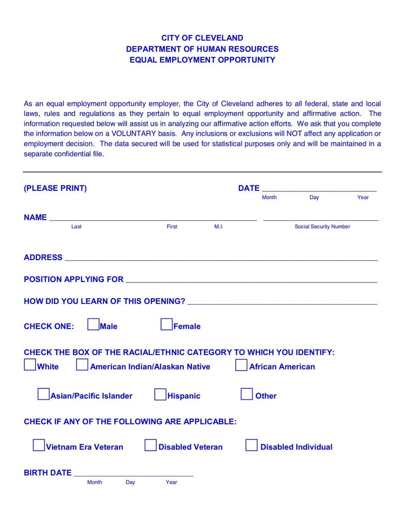 Large thumbnail of City of Cleveland Application Form - Aug 2013