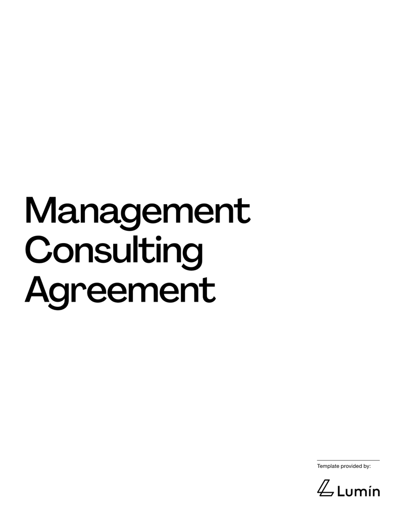 Management Consulting Agreement covering services, compensation, confidentiality, intellectual property and dispute resolution