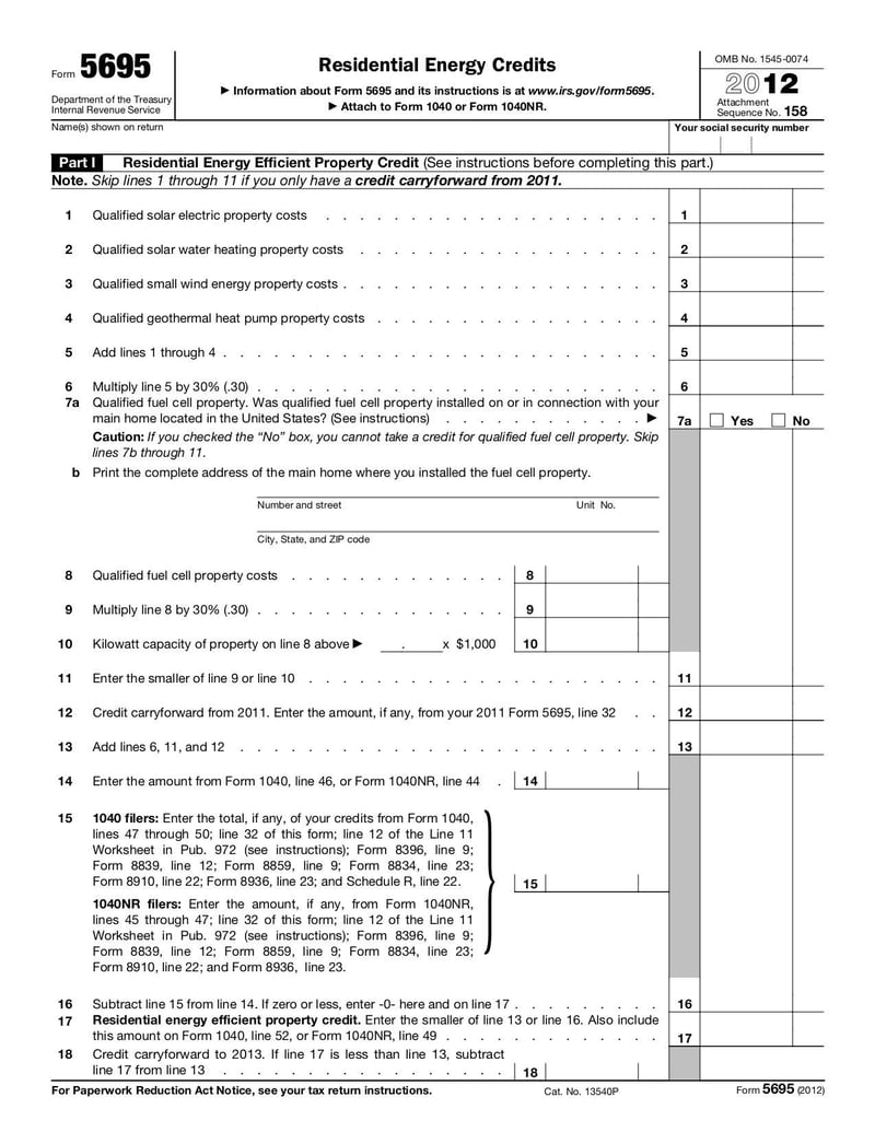 Large thumbnail of Form 5695 - Jan 2013
