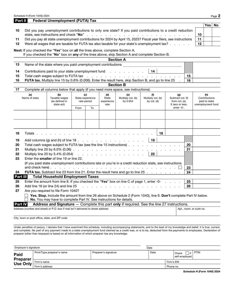Large thumbnail of Schedule H (Form 1040) - 2024