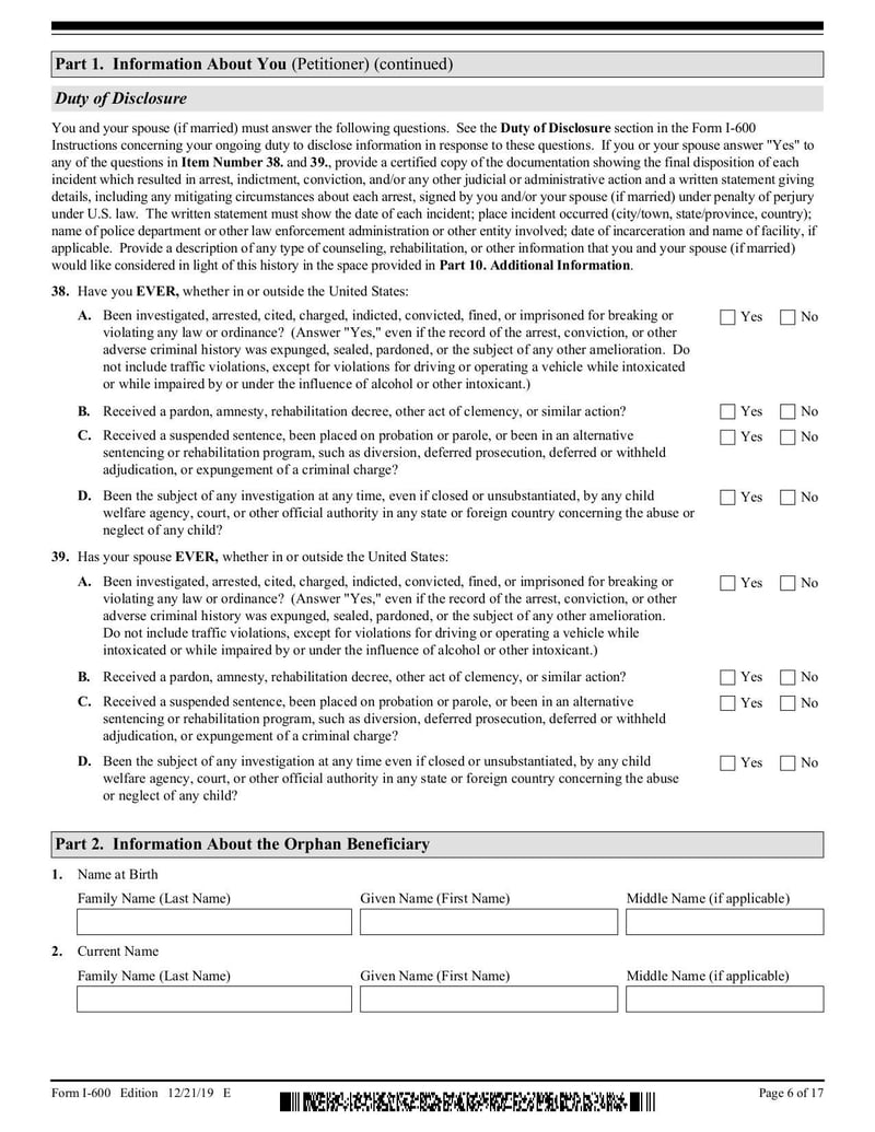 Thumbnail of Form I-600 - Dec 2021 - page 5
