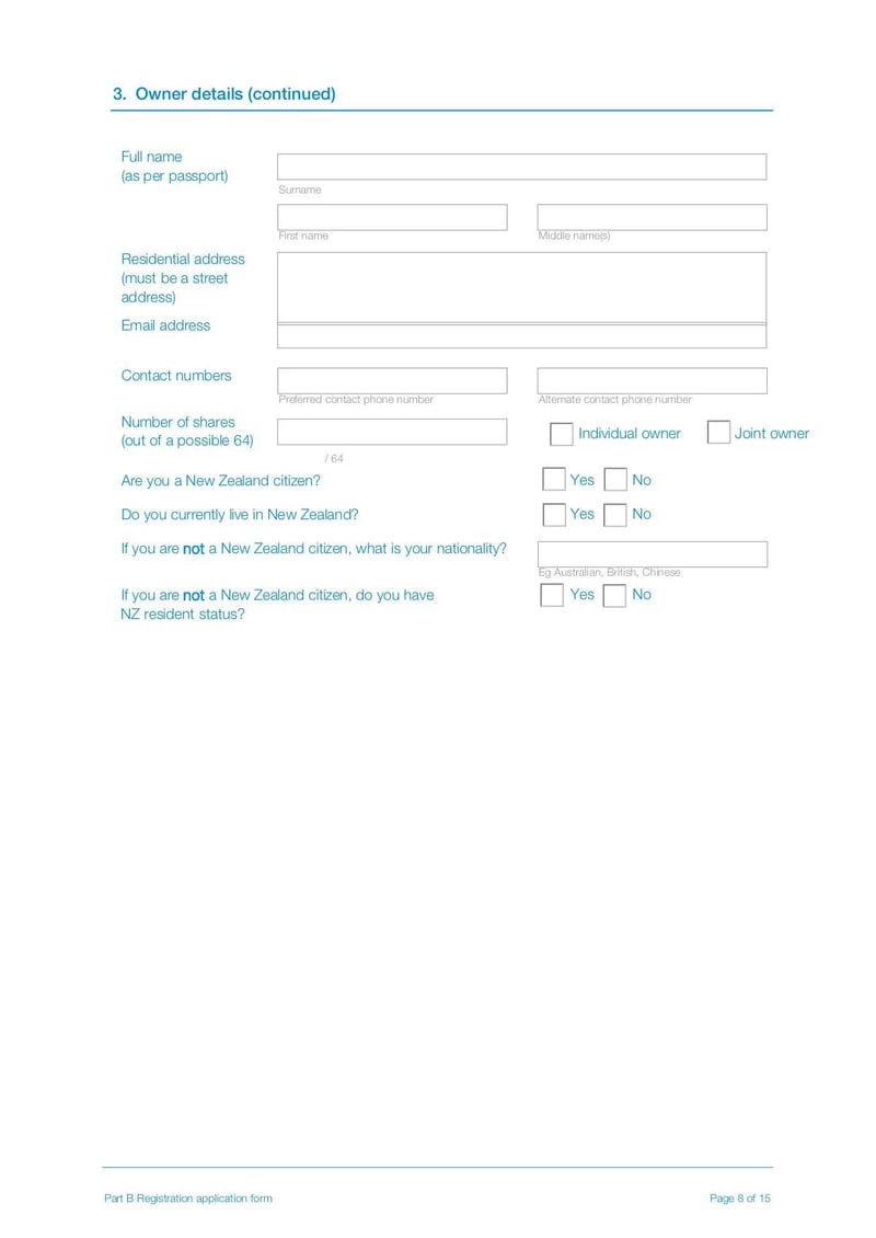 Large thumbnail of Part B Registration Application (SR3) - Jul 2019