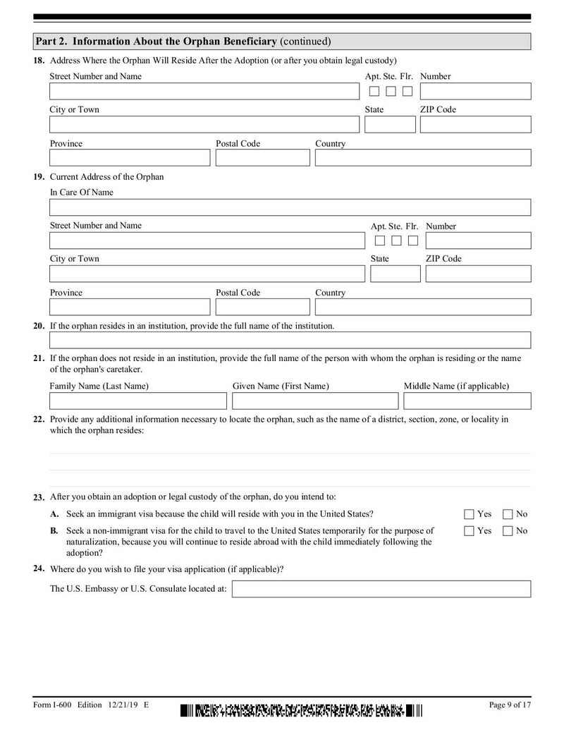 Large thumbnail of Form I-600 - Dec 2021
