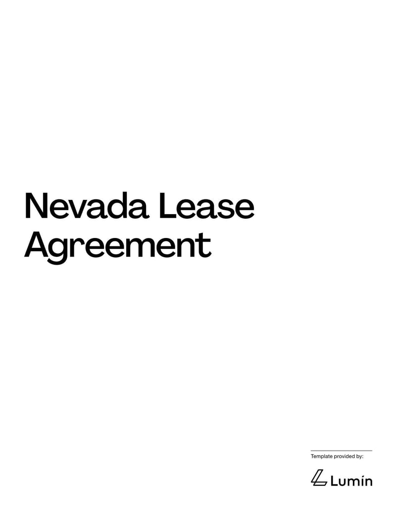 Large thumbnail of Nevada Lease Agreement Template