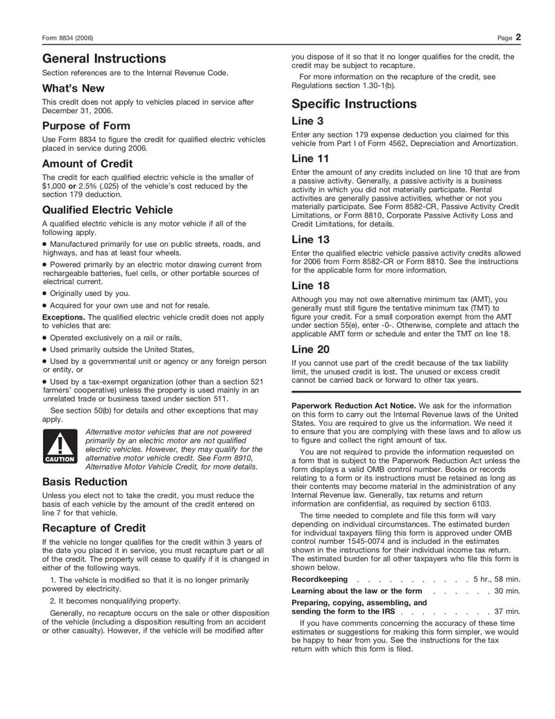 Large thumbnail of Form 8834 - Jan 2006