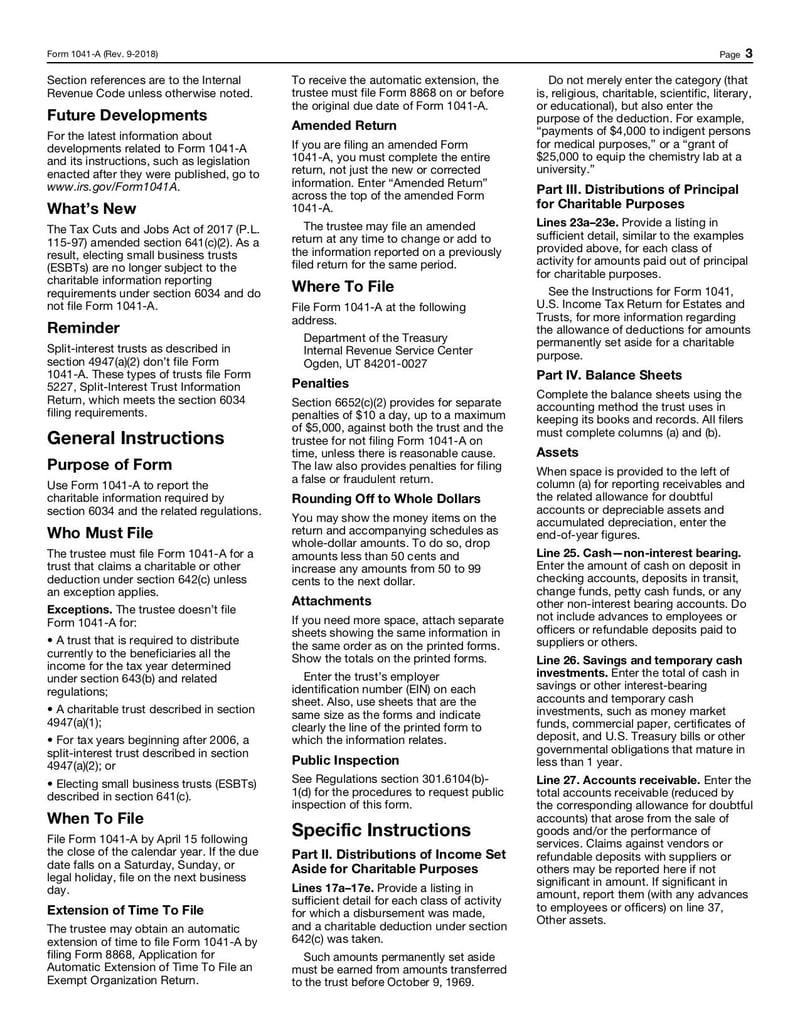 Large thumbnail of Form 1041-A - Sep 2018