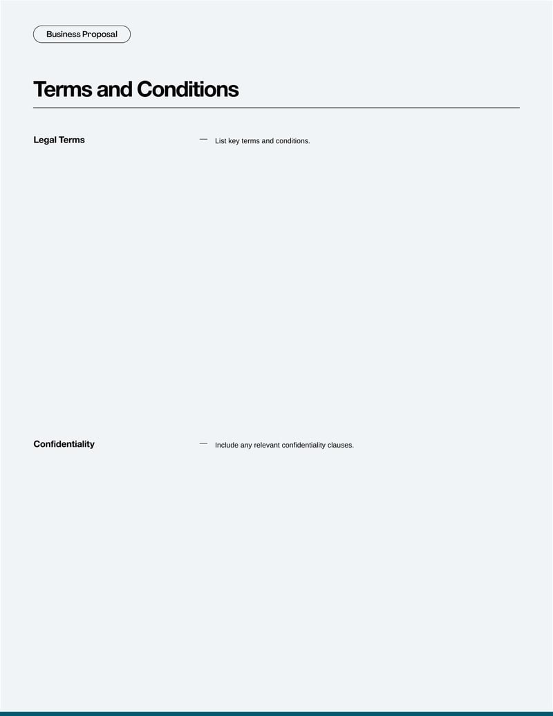 Business Proposal for presenting a business idea, goals, and plan to stakeholders