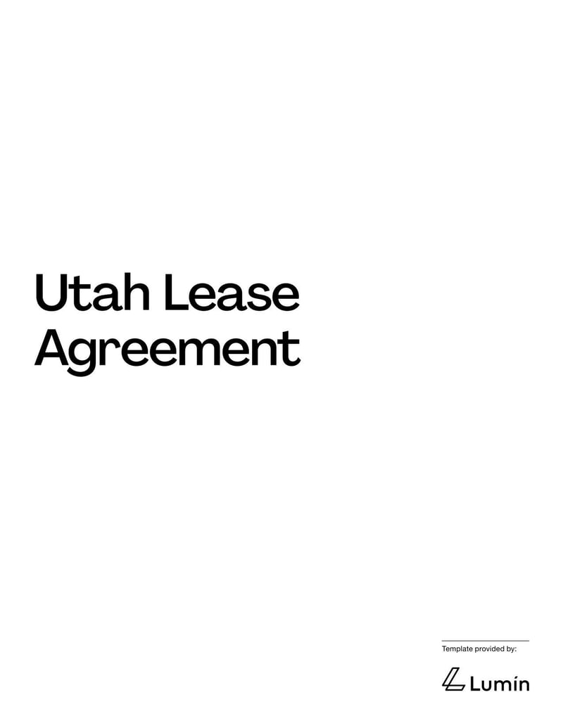 Large thumbnail of Utah Lease Agreement Template