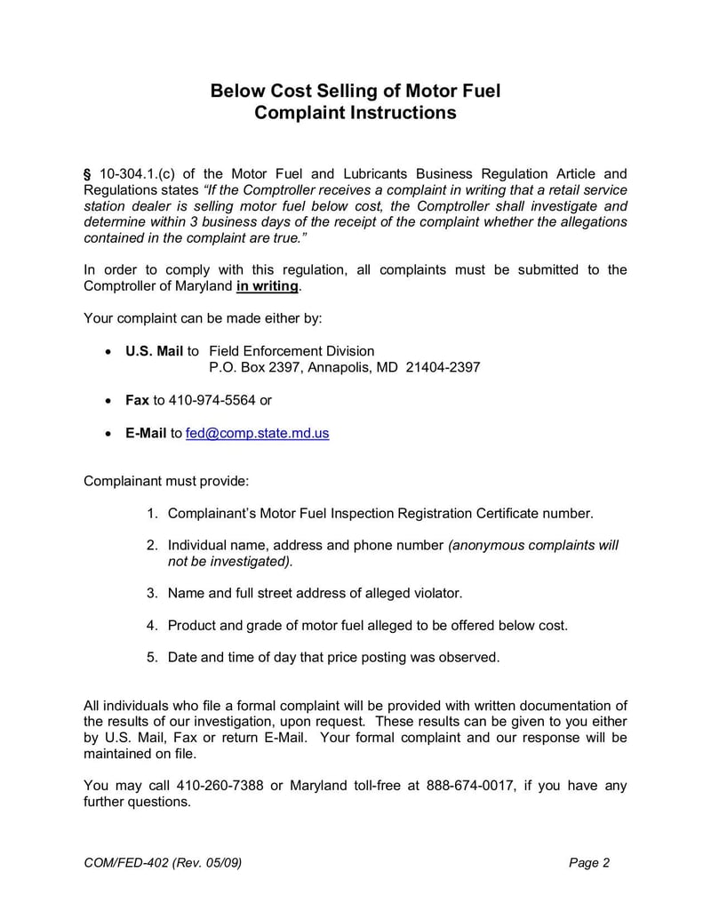 Large thumbnail of Form COM/FED-402 - May 2009