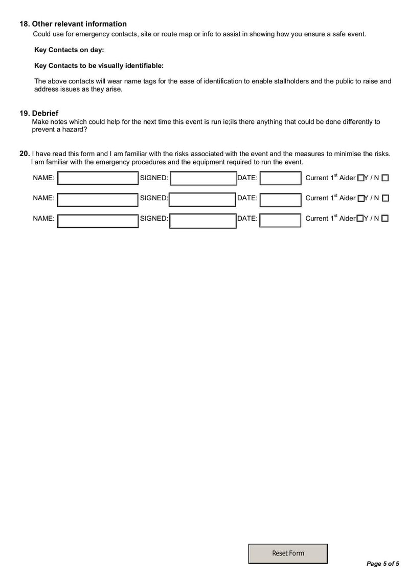 Large thumbnail of Event Hazard Management Form - Aug 2018