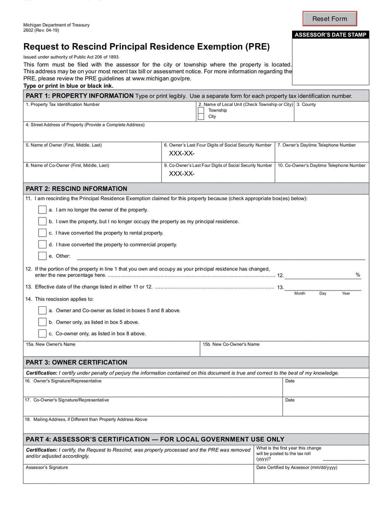 Large thumbnail of Form 2602 - Mar 2019