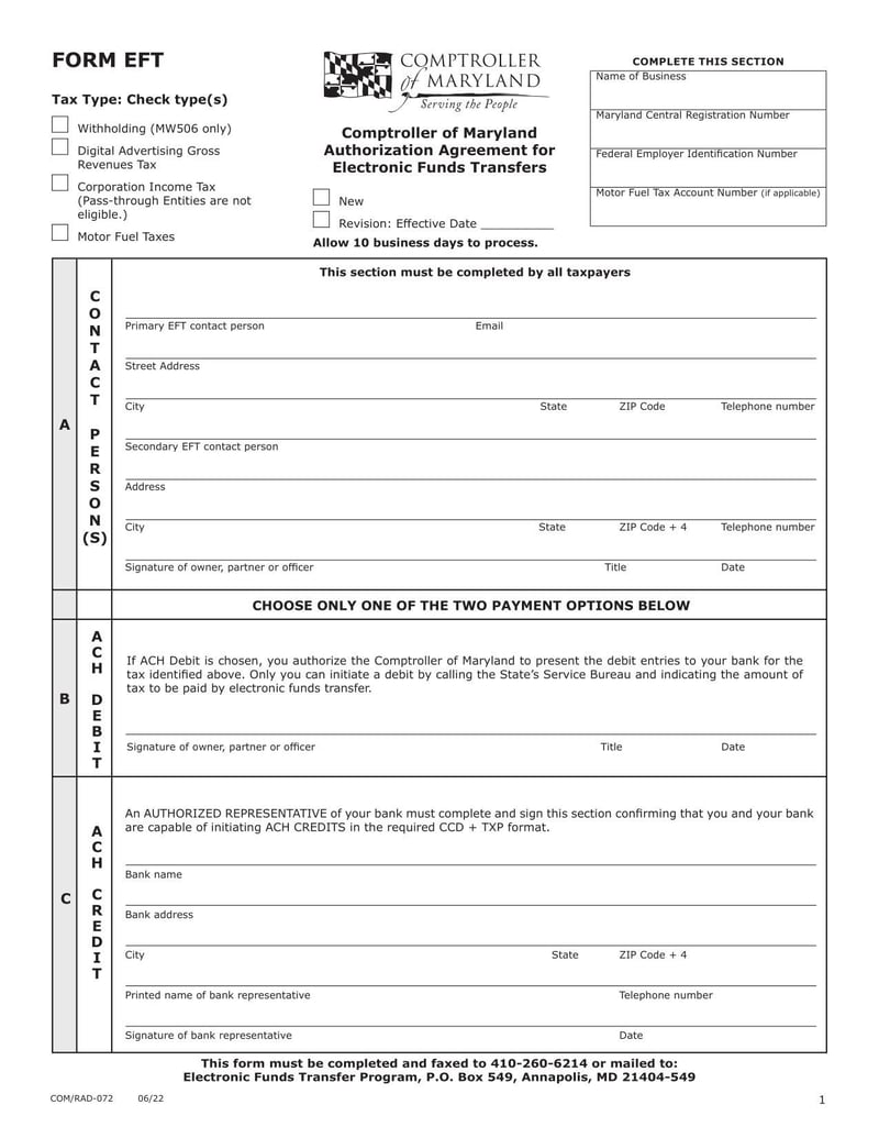 Large thumbnail of Form EFT - 2022