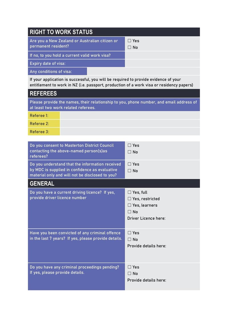 Large thumbnail of MDC Employment Application Form - Jun 2022