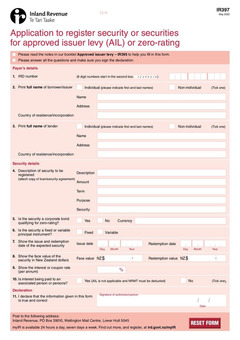 Large thumbnail of Form IR397 - May 2022