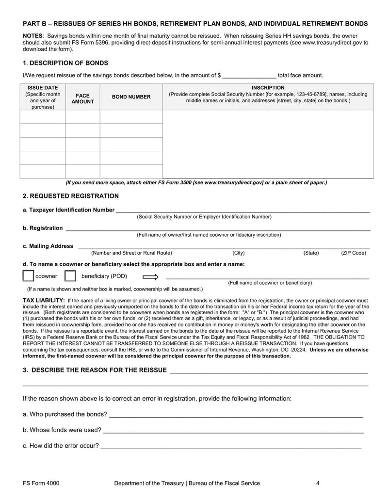 Large thumbnail of FS Form 4000